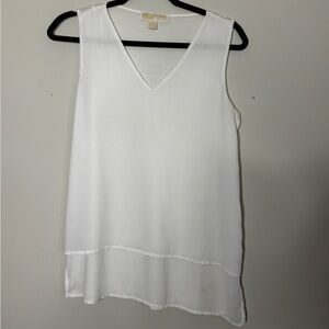 Michael Michael Kors Sleeveless V-Neck Blouse | White | Size S